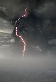 Volcanic lightning