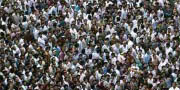 Overpopulation crowd scene